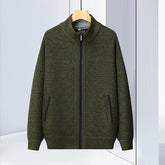 Stand Collar Sweater Coat For Men Fleece Jacket